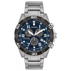 Citizen Men 's Sport Casual Alarm Date Eco-Drive Silver Watch 43 MM BL5558-58L